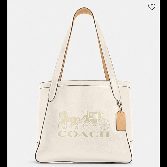 COACH Tote With Horse And Carriage Gold Chalk Vanilla Cream - Picture 5 of 8